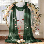 Pack of 2 Wedding Arch Drape Panel Fabric 30" x 40ft - Hunter Green in Hunter Green, alternate view 6