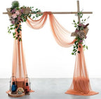 Pack of 2 Wedding Arch Drape Panel Fabric 30" x 50ft - Coral Peach in Coral Peach, alternate view 2