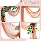 Pack of 2 Wedding Arch Drape Panel Fabric 30" x 50ft - Coral Peach in Coral Peach, alternate view 5