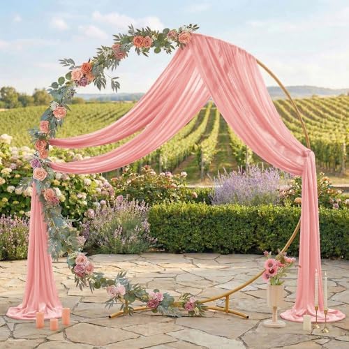 Pack of 2 Wedding Arch Drape Panel Fabric 30" x 50ft - Dusty Rose in Dusty Rose, alternate view 3
