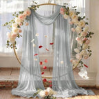 Pack of 2 Wedding Arch Drape Panel Fabric 30" x 50ft - Grey in Grey, alternate view 6