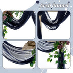 Pack of 2 Wedding Arch Drape Panel Fabric 30" x 50ft - Navy Blue in Navy Blue, alternate view 5
