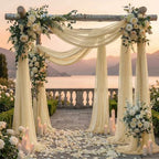 Pack of 2 Wedding Arch Drape Panel Fabric 30" x 75ft - Champagne Gold in Champagne Gold, alternate view 4