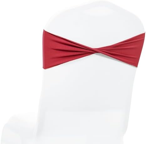 Pack of 25 Spandex Chair Sashes Without Slider Buckles - Apple Red