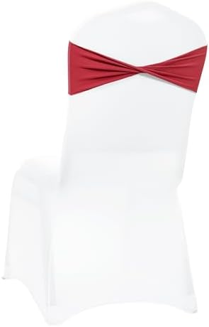Pack of 25 Spandex Chair Sashes Without Slider Buckles - Apple Red, alternate view 6