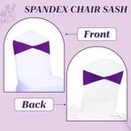 Pack of 25 Spandex Chair Sashes Without Slider Buckles - Cadbury Purple, alternate view 5