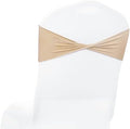 Pack of 25 Spandex Chair Sashes Without Slider Buckles - Champagne Gold