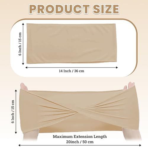 Pack of 25 Spandex Chair Sashes Without Slider Buckles - Champagne Gold, alternate view 3