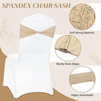 Pack of 25 Spandex Chair Sashes Without Slider Buckles - Champagne Gold, alternate view 4