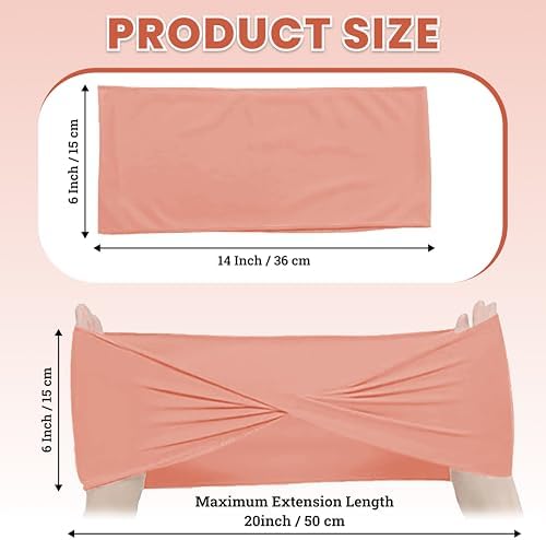 Pack of 25 Spandex Chair Sashes Without Slider Buckles - Coral Peach, alternate view 3