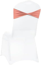 Pack of 25 Spandex Chair Sashes Without Slider Buckles - Coral Peach, alternate view 6