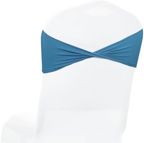 Pack of 25 Spandex Chair Sashes Without Slider Buckles - Dark Teal