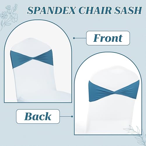 Pack of 25 Spandex Chair Sashes Without Slider Buckles - Dark Teal, alternate view 5