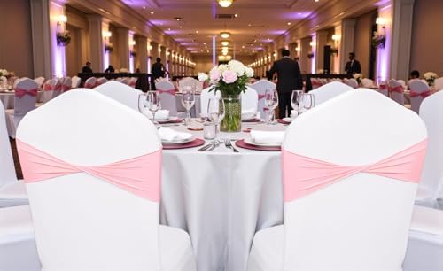 Pack of 25 Spandex Chair Sashes Without Slider Buckles - Dusty Rose, alternate view 2