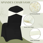 Pack of 25 Spandex Chair Sashes Without Slider Buckles - Ivory in Ivory, alternate view 4