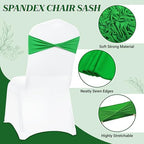 Pack of 25 Spandex Chair Sashes Without Slider Buckles - Light Green in Light Green, alternate view 4