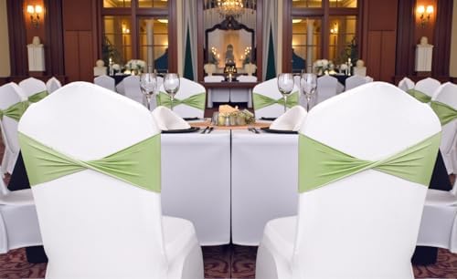Pack of 25 Spandex Chair Sashes Without Slider Buckles - Sage Green, alternate view 2