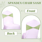 Pack of 25 Spandex Chair Sashes Without Slider Buckles - Sage Green, alternate view 5