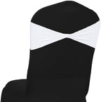Pack of 25 Spandex Chair Sashes Without Slider Buckles - White in White