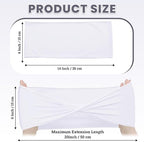 Pack of 25 Spandex Chair Sashes Without Slider Buckles - White in White, alternate view 3