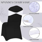 Pack of 25 Spandex Chair Sashes Without Slider Buckles - White in White, alternate view 4