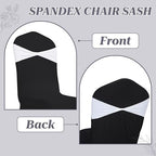 Pack of 25 Spandex Chair Sashes Without Slider Buckles - White in White, alternate view 5