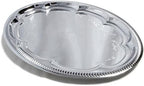 (Pack of 4 Elegant Floral Engraved Serving Tray Chrome Plated Steel Plate Platter Wedding Birthday Holiday Party, alternate