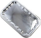 (Pack of 4) Oblong Elegant Floral Engraved Serving Tray Chrome Plated Steel Plate Platter Wedding Birthday, alternate view 6