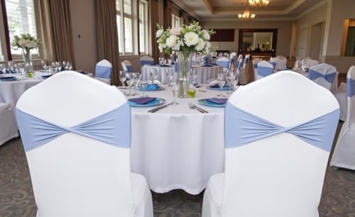 Pack of 50 Spandex Chair Sashes Without Slider Buckles - Baby Blue, alternate view 2