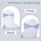 Pack of 50 Spandex Chair Sashes Without Slider Buckles - Baby Blue, alternate view 5