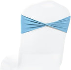 Pack of 50 Spandex Chair Sashes Without Slider Buckles - Blue in Blue