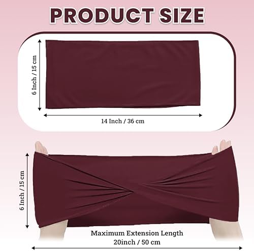 Pack of 50 Spandex Chair Sashes Without Slider Buckles - Burgundy, alternate view 3
