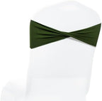 Pack of 50 Spandex Chair Sashes Without Slider Buckles - Olive Green