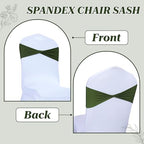 Pack of 50 Spandex Chair Sashes Without Slider Buckles - Olive Green, alternate view 5