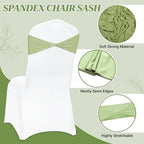 Pack of 50 Spandex Chair Sashes Without Slider Buckles - Sage Green, alternate view 4