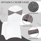 Pack of 50 Spandex Chair Sashes Without Slider Buckles - Silver Gray, alternate view 4