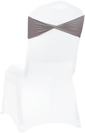 Pack of 50 Spandex Chair Sashes Without Slider Buckles - Silver Gray, alternate view 6