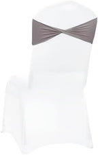 Pack of 50 Spandex Chair Sashes Without Slider Buckles - Silver Gray, alternate view 6