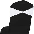 Pack of 50 Spandex Chair Sashes Without Slider Buckles - White in White