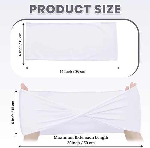 Pack of 50 Spandex Chair Sashes Without Slider Buckles - White in White, alternate view 3