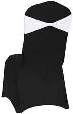 Pack of 50 Spandex Chair Sashes Without Slider Buckles - White in White, alternate view 6