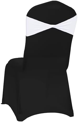 Pack of 50 Spandex Chair Sashes Without Slider Buckles - White in White, alternate view 6