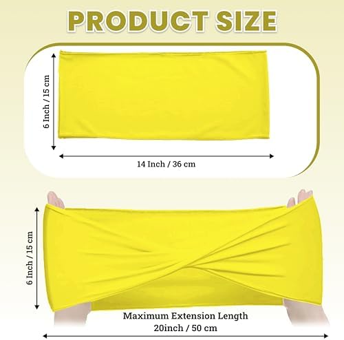 Pack of 50 Spandex Chair Sashes Without Slider Buckles - Yellow, alternate view 3