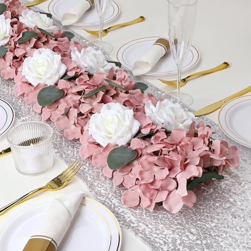 Pack of 6 Artificial Flower Wedding Arch Decorations, 18 inch Floral Centerpieces for Party Bridal Shower Event, alternate