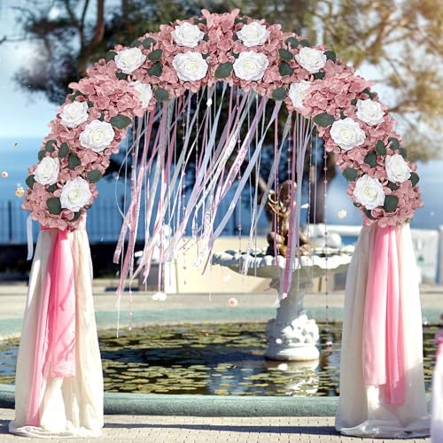 Pack of 6 Artificial Flower Wedding Arch Decorations, 18 inch Floral Centerpieces for Party Bridal Shower Event, alternate