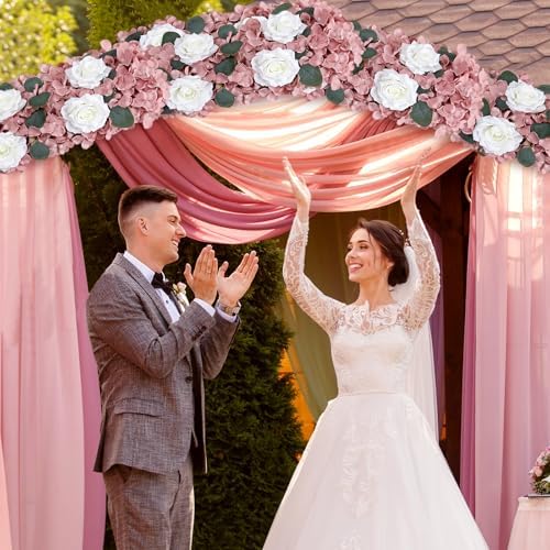 Pack of 6 Artificial Flower Wedding Arch Decorations, 18 inch Floral Centerpieces for Party Bridal Shower Event, alternate