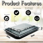 Pack of 6 Serving Tray with lid - Reusable Catering Trays with Lids 13'' Long for Meal Prep, Cakes, Treats and, alternate