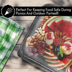 Pack of 6 Serving Tray with lid - Reusable Catering Trays with Lids 13inch Long for Meal Prep, Cakes, Treats and, alternate