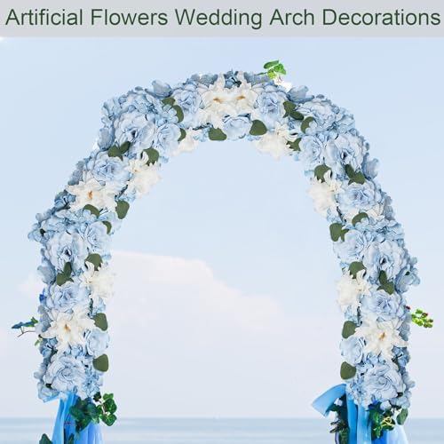 Pack of 6 Wedding Arch Decorations, 18 inch Artificial Flower Table Centerpieces Floral Arrangement for Wall, alternate view