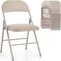 Padded Folding Chairs Set of 16, Portable Foldable Patio Dining Chairs, Heavy Duty Metal Frame, for Kitchen
